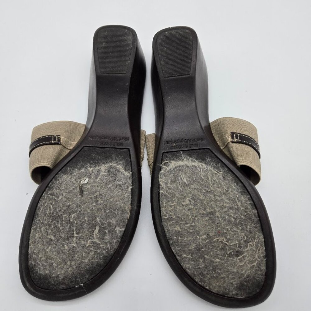 Mootsies Tootsies Womens Brown TStrap Flip Flops Sandals Sz 8 Equestrian Elastic - Picture 8 of 11